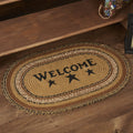 Kettle Grove "Welcome" Oval Braided Rug 20x30" - Primitive Star Quilt Shop