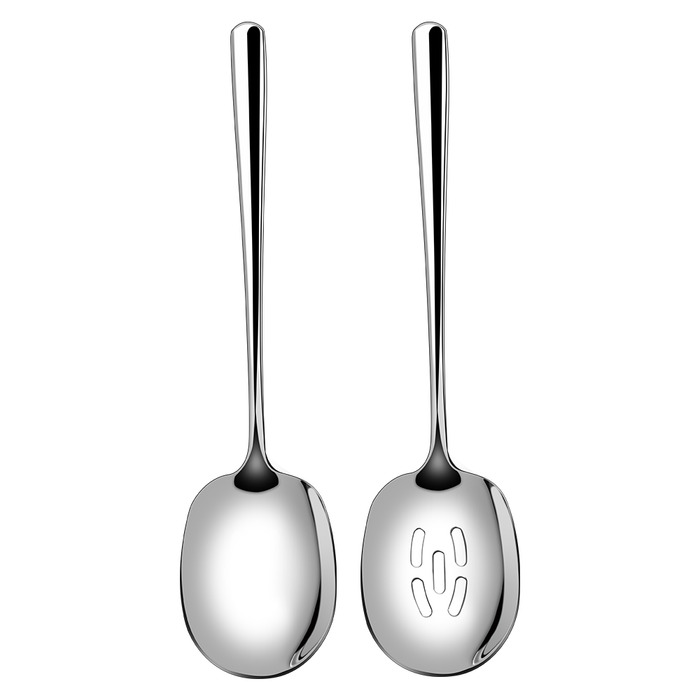Large Serving Spoons 12 Inch Stainless Steel - Buffet Spoons Set of 6