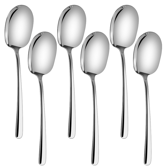 Large Serving Spoons Set of 12 - Stainless Steel Buffet Spoons 12 Inch
