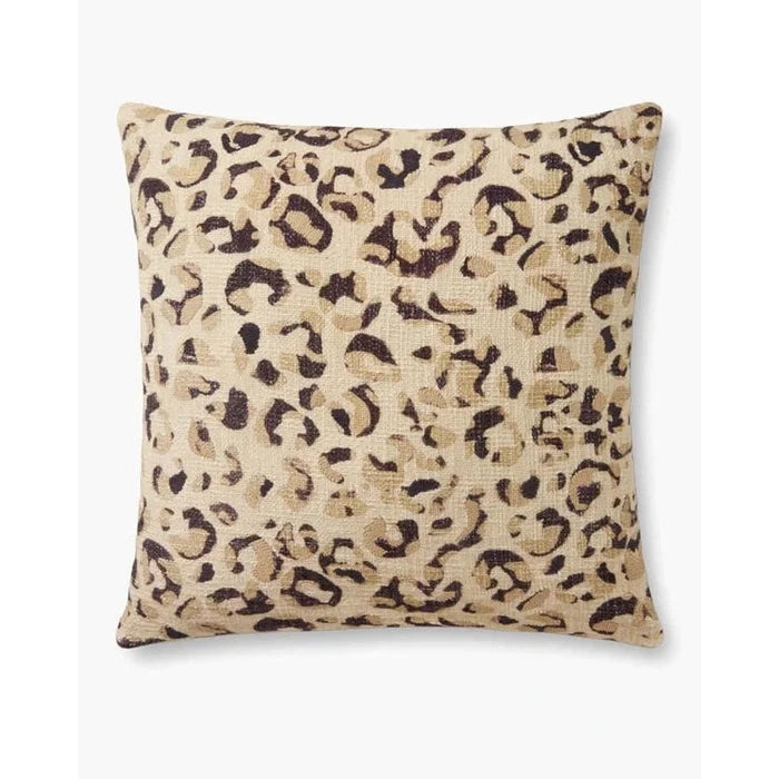 Leopard Spot Ivory Black Cotton Pillow - Rugs by Roo