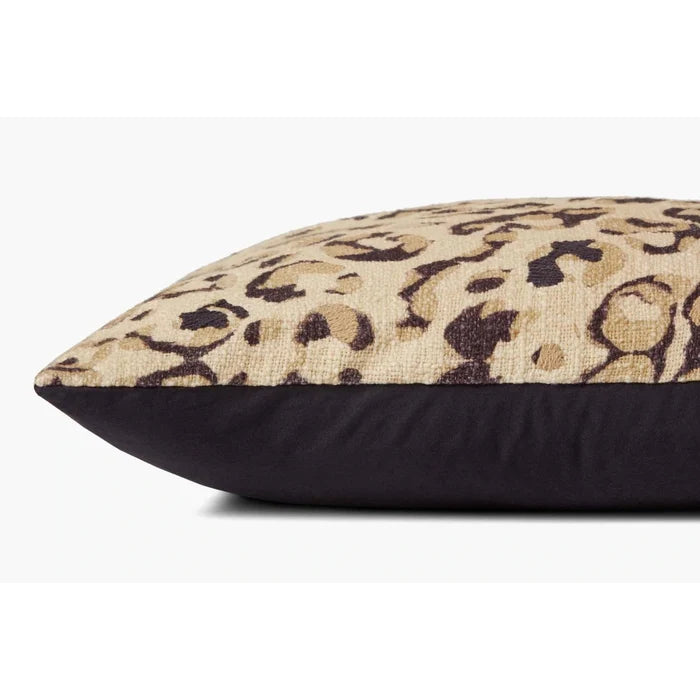 Leopard Spot Ivory Black Cotton Pillow - Rugs by Roo