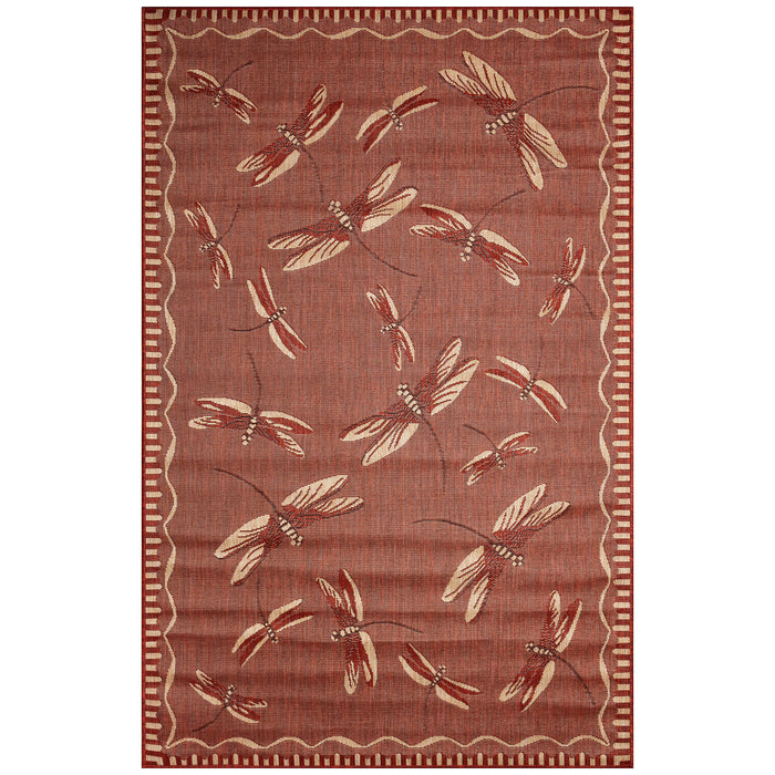Liora Manne Carmel Dragonfly Indoor Outdoor Area Rug Chili