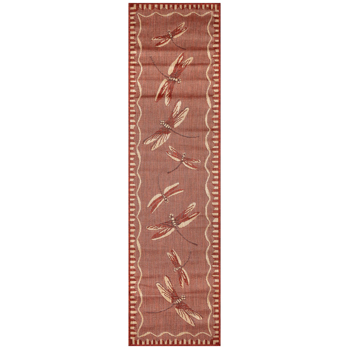Liora Manne Carmel Dragonfly Indoor Outdoor Area Rug Chili