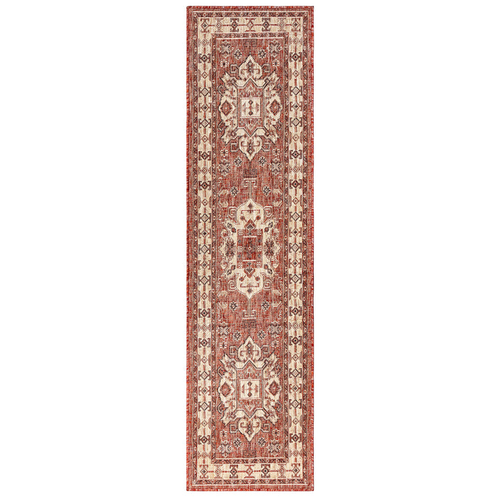 Liora Manne Carmel Kilim Indoor Outdoor Area Rug Red
