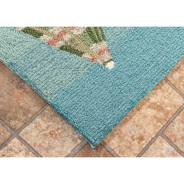 Liora Manne Frontporch Beach Umbrellas Indoor Outdoor Area Rug Aqua