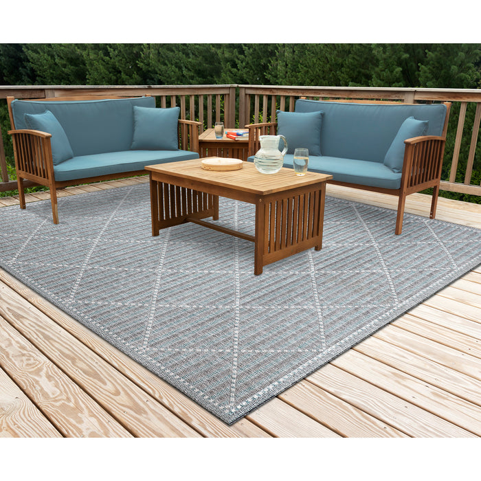 Liora Manne Malibu Checker Diamond Indoor Outdoor Area Rug Aqua