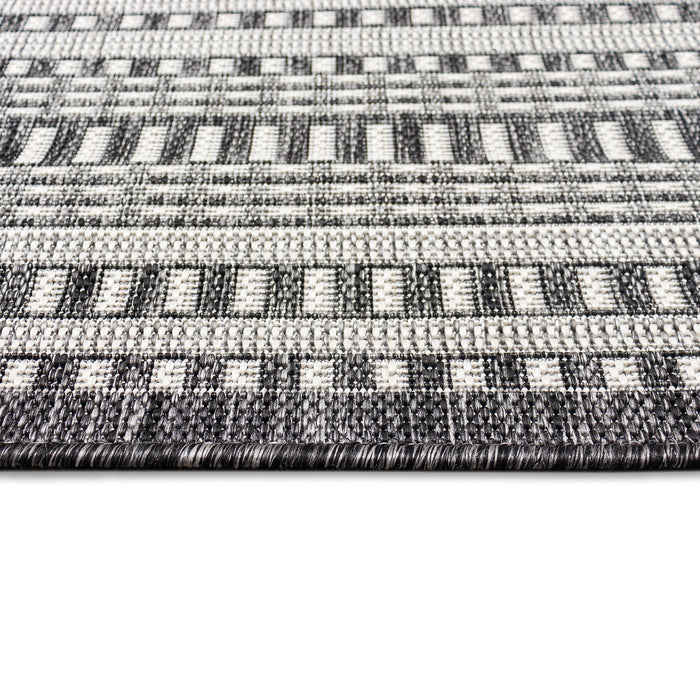 Liora Manne Malibu Etched Border Indoor Outdoor Area Rug Charcoal