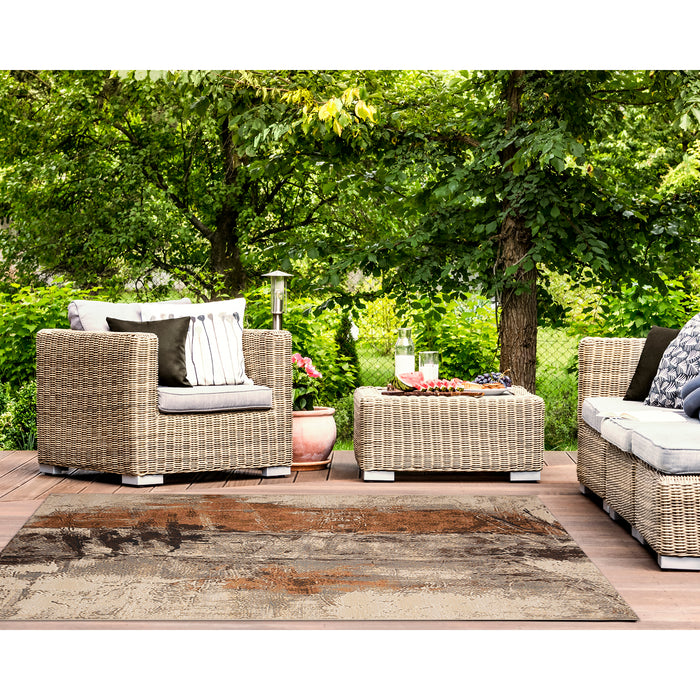 Liora Manne Marina Moderne Indoor Outdoor Area Rug Bronze