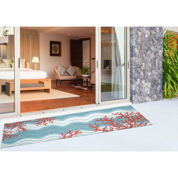 Liora Manne Visions IV Coral Reef Indoor Outdoor Area Rug Water