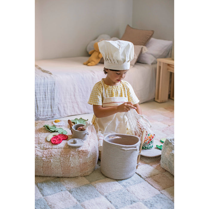 Little Chefs Kitchen Tiles Blue Sage Washable Rug - Rugs by Roo