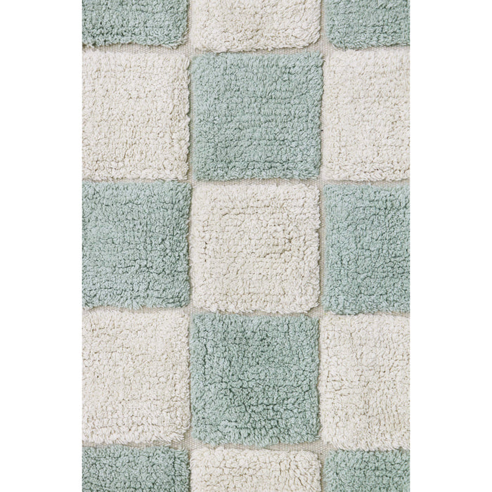 Little Chefs Kitchen Tiles Blue Sage Washable Rug - Rugs by Roo