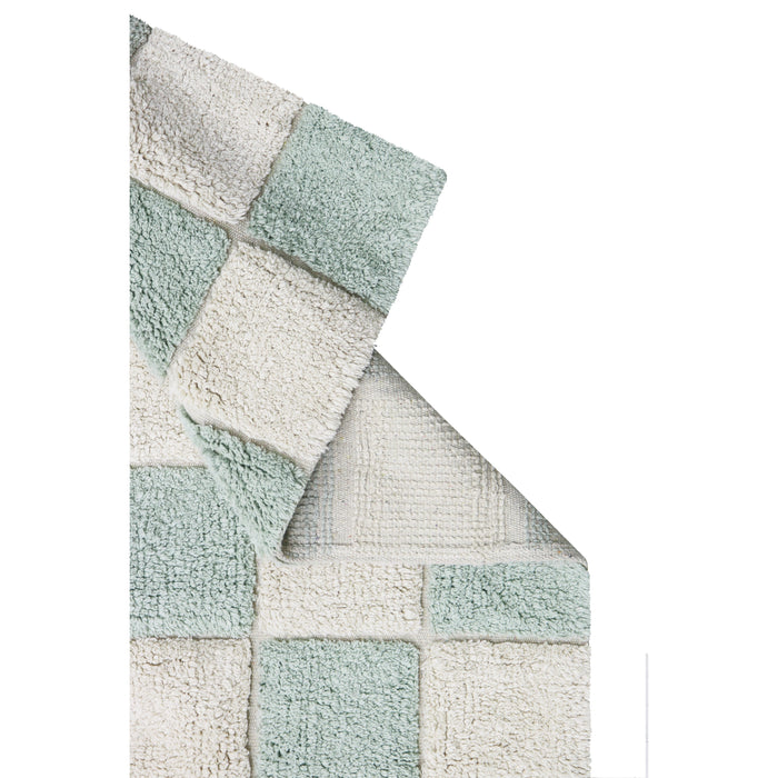 Little Chefs Kitchen Tiles Blue Sage Washable Rug - Rugs by Roo