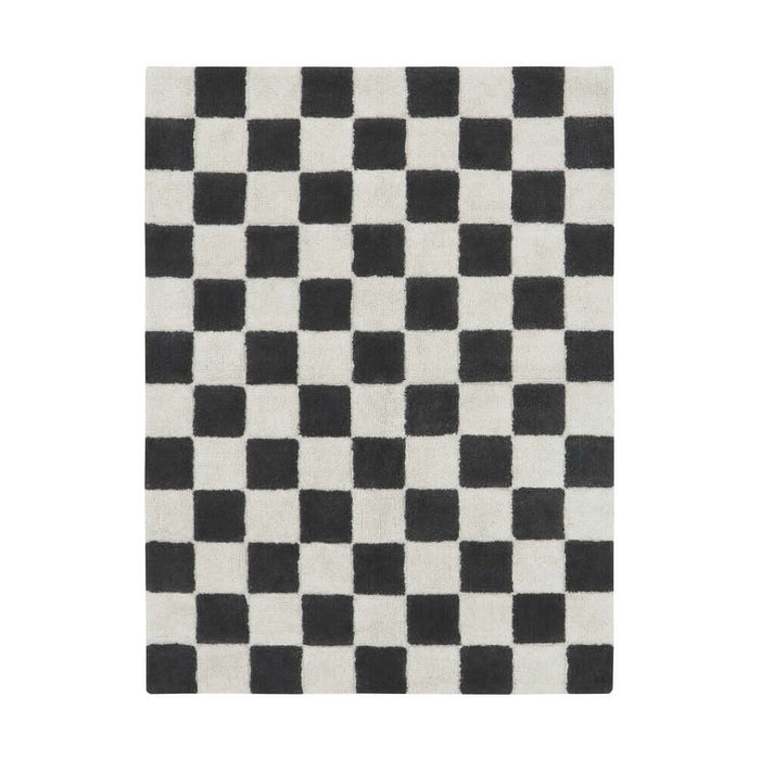 Little Chefs Kitchen Tiles Dark Grey Washable Rug - Rugs by Roo
