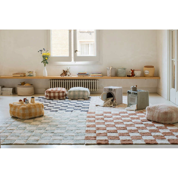 Little Chefs Kitchen Tiles Dark Grey Washable Rug - Rugs by Roo