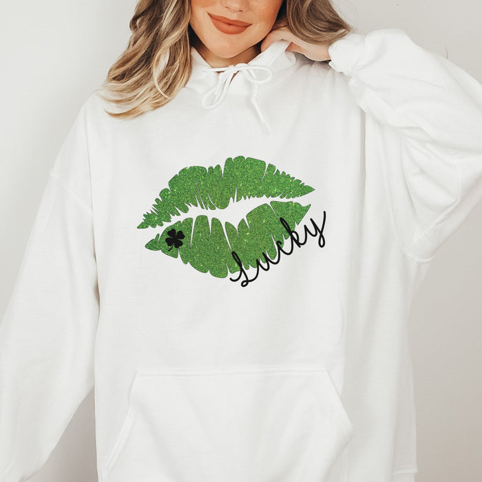 Lucky Lips St. Patrick's Day Hoodie - Trendznmore