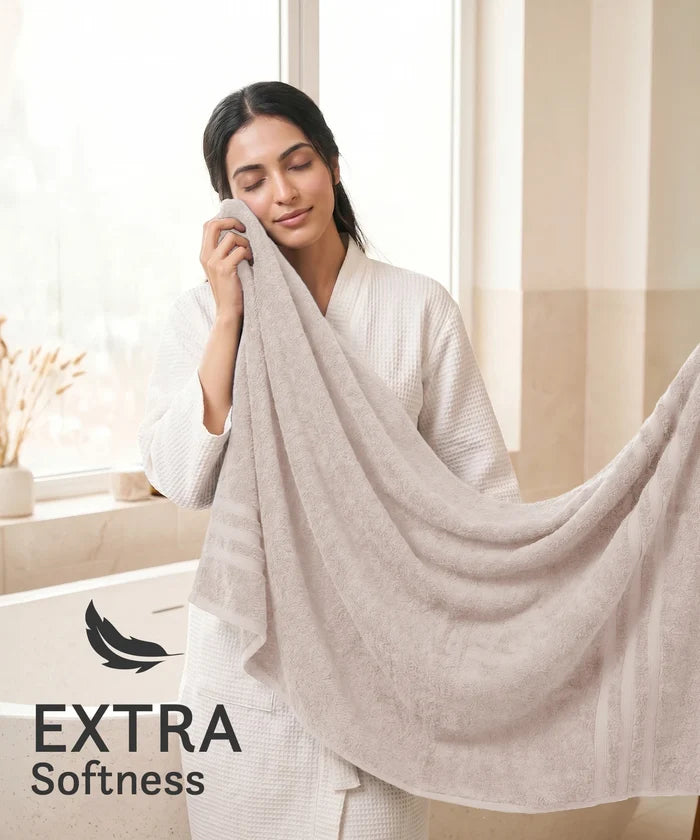 Luxe Home Supima Cotton Bath Towel, Dark Sand| 600 GSM | 100% Supima Cotton