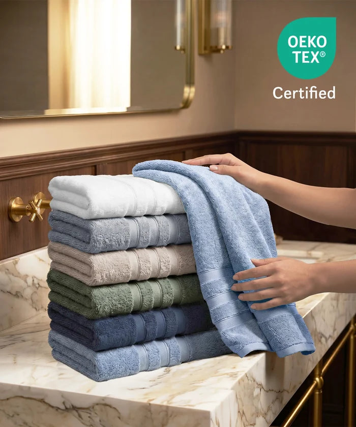 Luxe Home Supima Cotton Bath Towel, Dark Sand| 600 GSM | 100% Supima Cotton