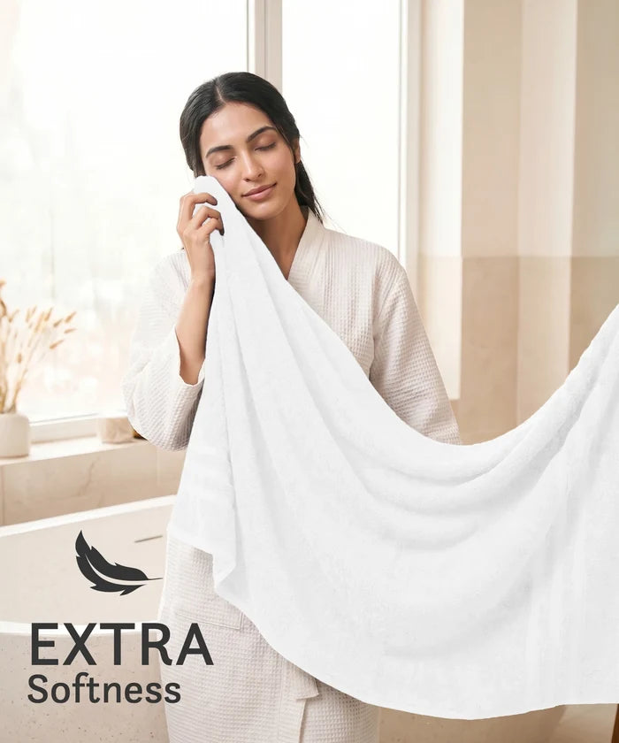 Luxehome Supima Cotton Bath Towel, White| 600 GSM | 100% Supima Cotton