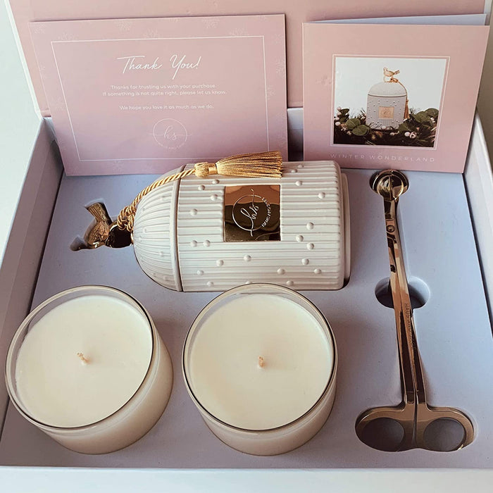 Luxury 4 Piece Candle Set with Soy Candles Refills
