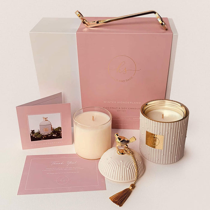 Luxury 4 Piece Candle Set with Soy Candles Refills