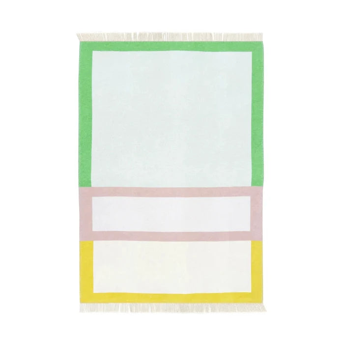 Maison Deux Color Block 2 Yellow Lilac Blanket - Rugs by Roo