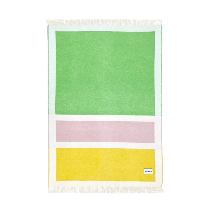 Maison Deux Color Block 2 Yellow Lilac Blanket - Rugs by Roo