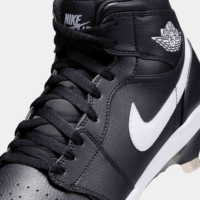 Up close side view of Men's Jordan 1 Retro Metal Baseball Cleats.