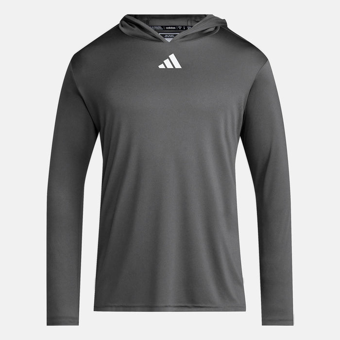 Front view of the Adidas Men's D4T Long Sleeve Lightweight Hoodie.