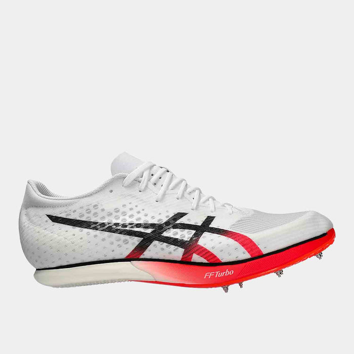 Side view of Asics Metaspeed Middle Distance Spikes.