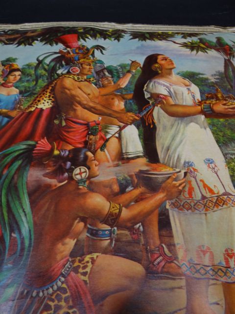 Mexican Calendar Chromo “Leyenda de Mayab” 1940s