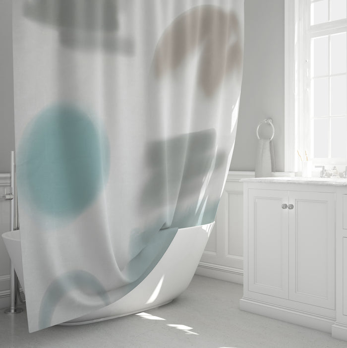 Minimalist Abstract Shape Pattern Shower Curtain