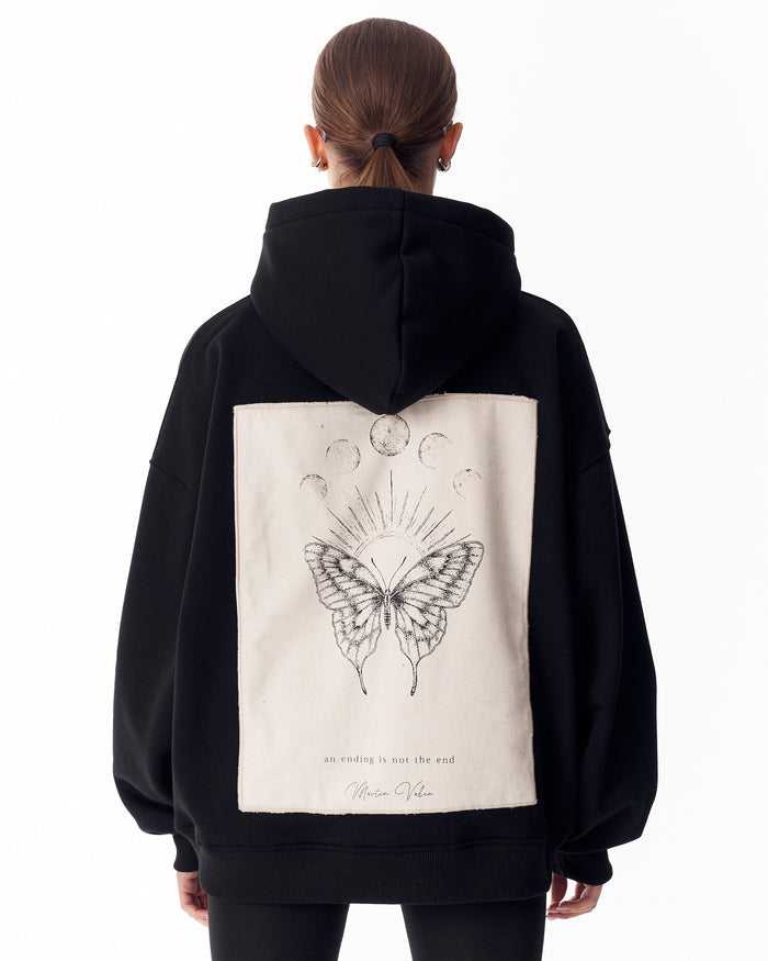 Monarch Loop Black Hoodie For Women (2)