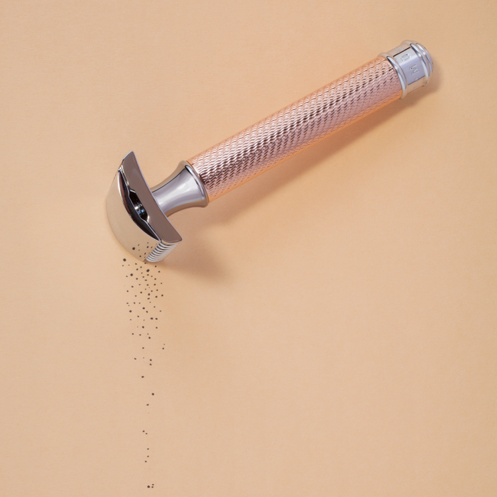 MÜHLE TRADITIONAL Safety Razor, Rose Gold-Plated Metal, Open Comb