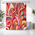 Multicolor Retro Swirl Abstract Pattern Shower Curtain