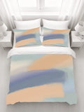 Muted Multicolor Abstract Brush Pattern Duvet Cover