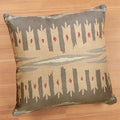 New Moon Woven Linen Accent Pillow, Tan and Chocolate