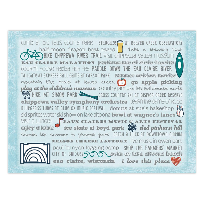 Notecards - Set of 10 Eau Claire Bucket List