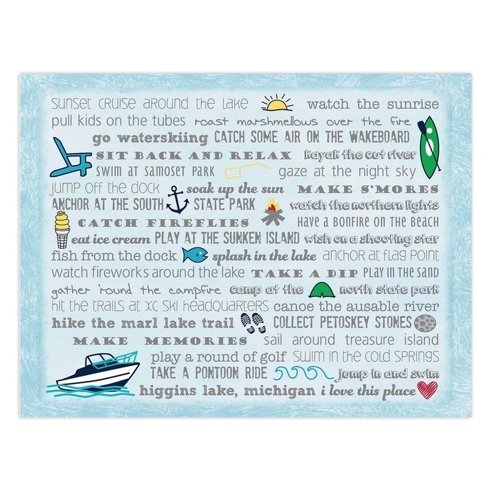 Notecards - Set of 10 Higgins Lake Bucket List