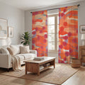 Orange Abstract Dot Texture Pattern Window Curtains