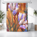 Orange and Purple Floral Garden Artwork Shower Curtain