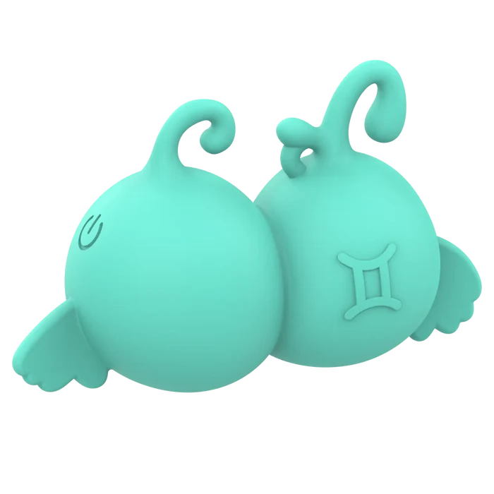 Our Erotic Journey® Zodiac Collection Gemini Mini Vibrator - Aqua