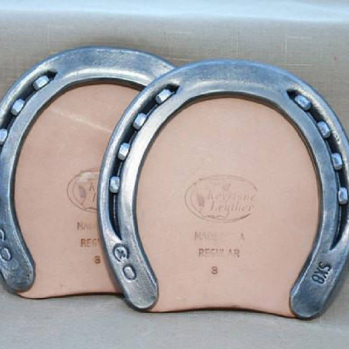 Personalized Horseshoe Drink Coaster with Branded Leather