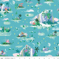 Pillowcase - Forever Neverland Mermaid Lagoon Peacock Cotton