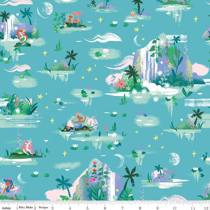Pillowcase - Forever Neverland Mermaid Lagoon Peacock Cotton