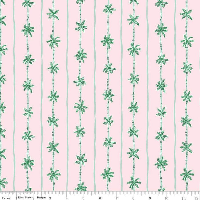 Pillowcase - Forever Neverland Palm Stripe Pink Cotton
