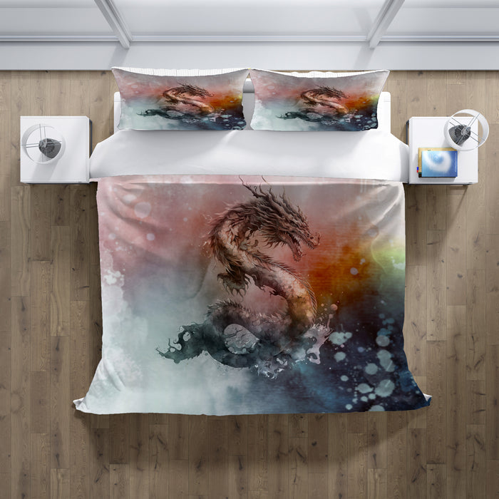 Pink Abstract Dragon Burst Artwork Duvet Cover