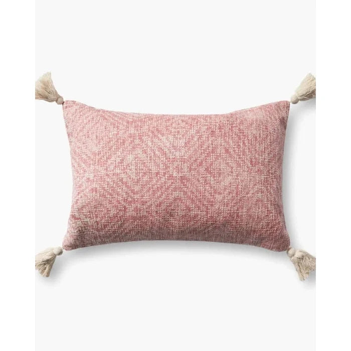 Pink Tassel Cotton Pillow - Rugs by Roo