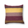 Rugs by Roo |  Loloi Plum Multi Wool Cotton Pillow 22" x 22" Cover w/Poly