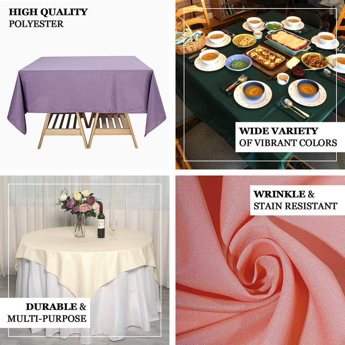 High-quality polyester tablecloth in various colors, wrinkle-resistant and multi-purpose.