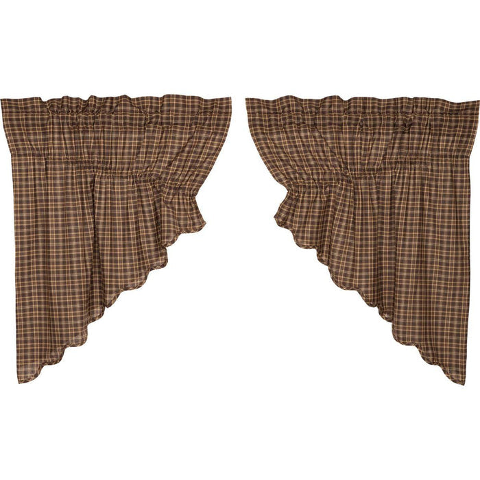 Prescott Scalloped Lined Prairie Swag Curtains - Primitive Star Quilt Shop